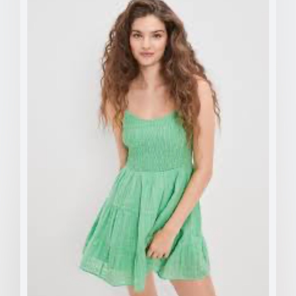 American Eagle Smocked Tiered Mini Dress